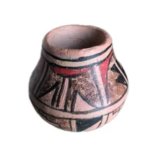 Dollhouse Miniature Southwestern Native American Signed Pottery CM JM 2010 1:12