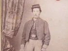 possible Wisconsin Cavalry soldier with sword at Helena Arkansas cdv photograph