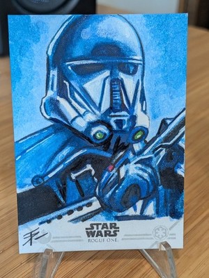 2016 Topps Star Wars Rogue One Death Trooper sketch by Tim Proctor
