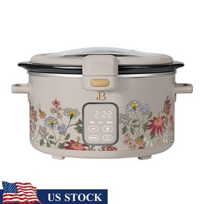 4qt Slow Cooker W/ Locking Lid Digital Touch Display Timer & Removable Pot New