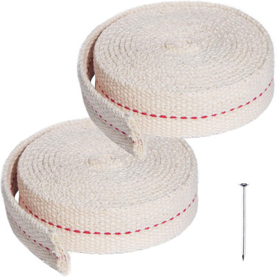 13 Feet/ 2 Rolls Cotton Oil Lamp Wick, 7/8 Inch Replacement Oil Lanterns Wick fo