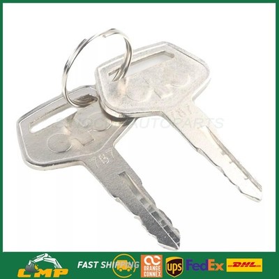 2PCS 787 Ignition Switch Keys for Komatsu Excavator PC200 PC210 PC220 PC240