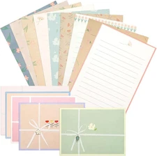 48 PCS Stationery Paper and Envelopes Set,Cute Floral Stationary Set colored 