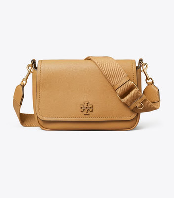 Tory Burch Thea Flap Crossbody 170477 Pebbled Leather Tiramisu