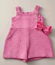 New Janie and Jack Girls Pink Quilted Retro Romper Size 6-12M