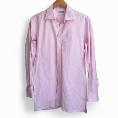 Charvet Paris Pink Button Up Minimalist Preppy Mens 39/15.5 French Shirt