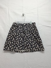 Calvin Klein Jeans Floral Print Denim Mini Skirt Size 28 Black White Womens Ca