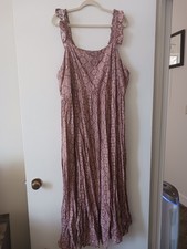 Torrid Size 5 Ruffle Strap Smocked Bodice Deep Mauve BrownMidi Dress Gently Worn