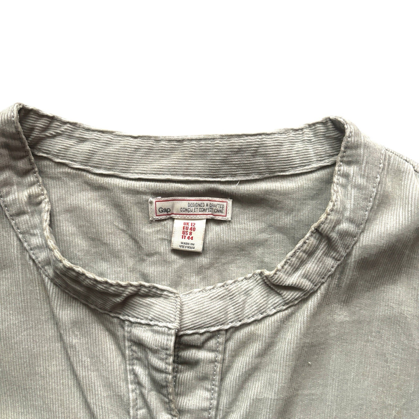 Vintage Dress 90s Gap Light Grey Fine Corduroy Skater Retro 12 image 3