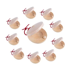 10pcs Wooden Castanets, 2.17in Wooden Finger Castanets Hand Clapper Finger Pe...