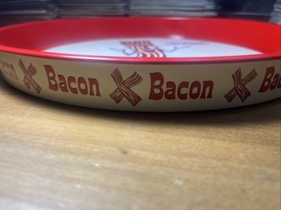 Mr. Bacon Archie McPhee Metal Round Bar Drink Serving Tray 2012