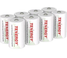 Tenergy Centura Lite 1.2V NiMH Rechargeable D Battery 3000mAh 8 Pack