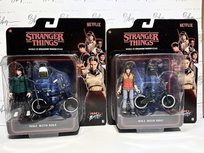 JAZWARES STRANGER THINGS NETFLIX HUNT & BATTLE SET OF 2 WILL & MIKE WITH BIKE