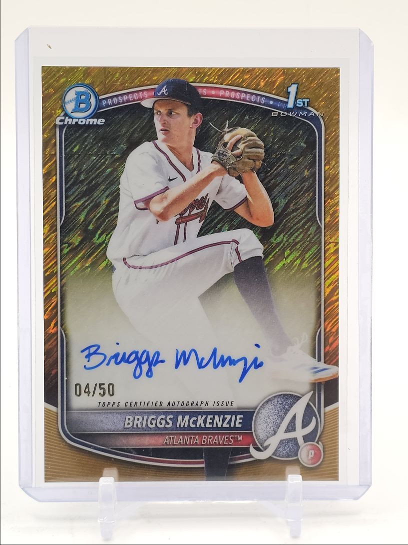 BRIGGS MCKENZIE 2025 BOWMAN CHROME DRAFT 1ST GOLD SHIMMER AUTO /50 Q6860