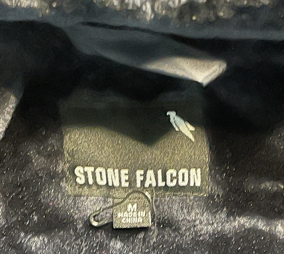 NWOT Stone Falcon Double Layer/Zip Up Hoodie Bomber Jacket M Navy Soft Fur Lined - Image 3 of 4