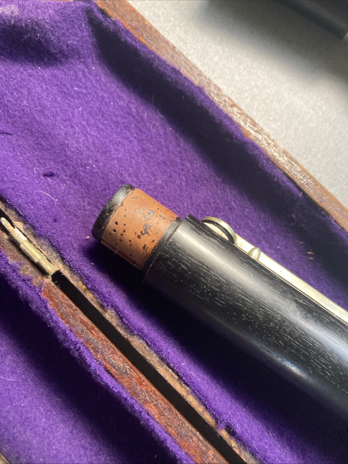 19th Century Grenadilla Flute , 10 key, 432-445Hz.  missing lower B Foot touch