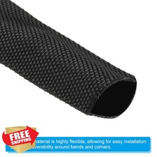PATIKIL 0.8" Nylon Cable Sleeve, 3.3ft Hose Protector Black