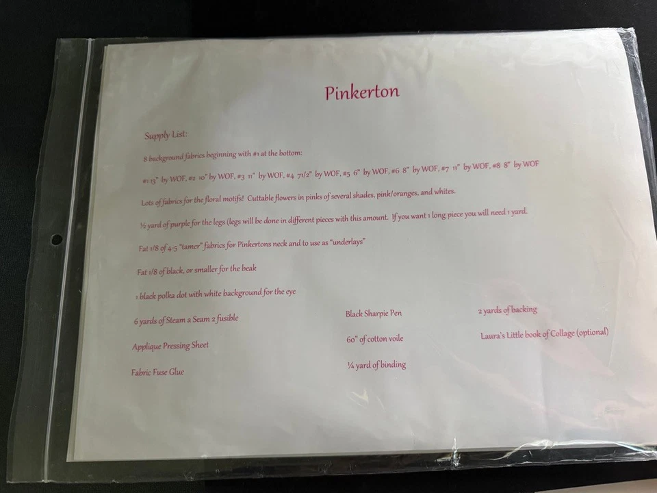 Laura Heine Pinkerton Flamingo - Collage Quilt Pattern 38" x 64" - Image 2 of 2