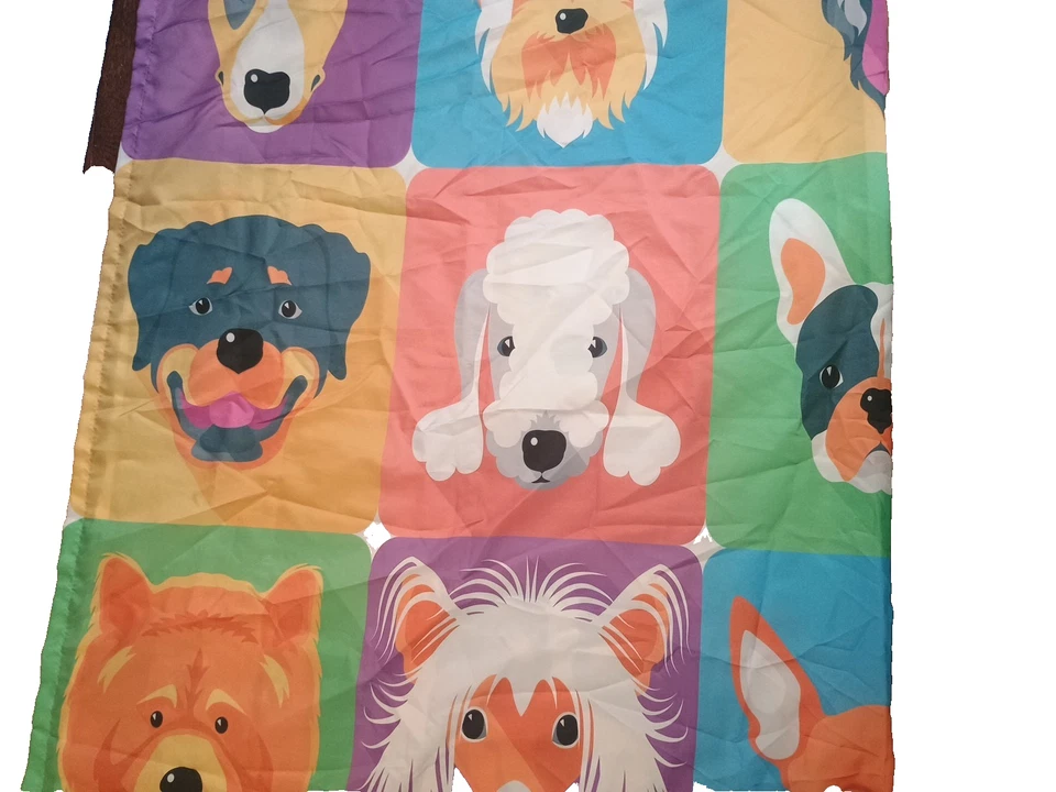 Cortina de ducha cuadrada ADORABLE con estampado de dibujos animados para perros diferentes 72"x 82" extra larga Foto 3 de 4