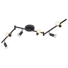 6 Way Ceiling Spotlight Adjustable Kitchen Bar Spot Light LED GU10 Lamp No Bulbs