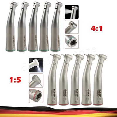 Dental Winkelstück Handstück mit Licht 1:5 Rot 4:1 Grün Contra Angle Handpiece