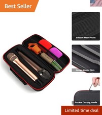 EVA Microphone Carrying Case with Easy Access - Lightweight Dual Storage