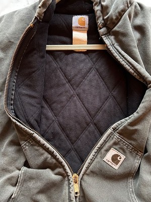 VTG Carhartt Jacket J68 Moss Green Full Zip Hooded
