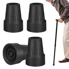 4 Pack Walking Cane Tips 7/8 Inch Crutch Tips Heavy Duty Rubber Cane Tips Rep...
