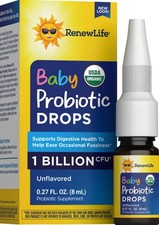 Organic Baby Probiotic Drops - 1 Billion CFU - Newborn  Infant Gut Health - 8mL