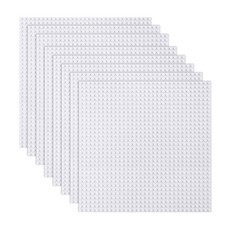 LVHERO Classic White 10"x10" Baseplates for Building Bricks - 8 Pack