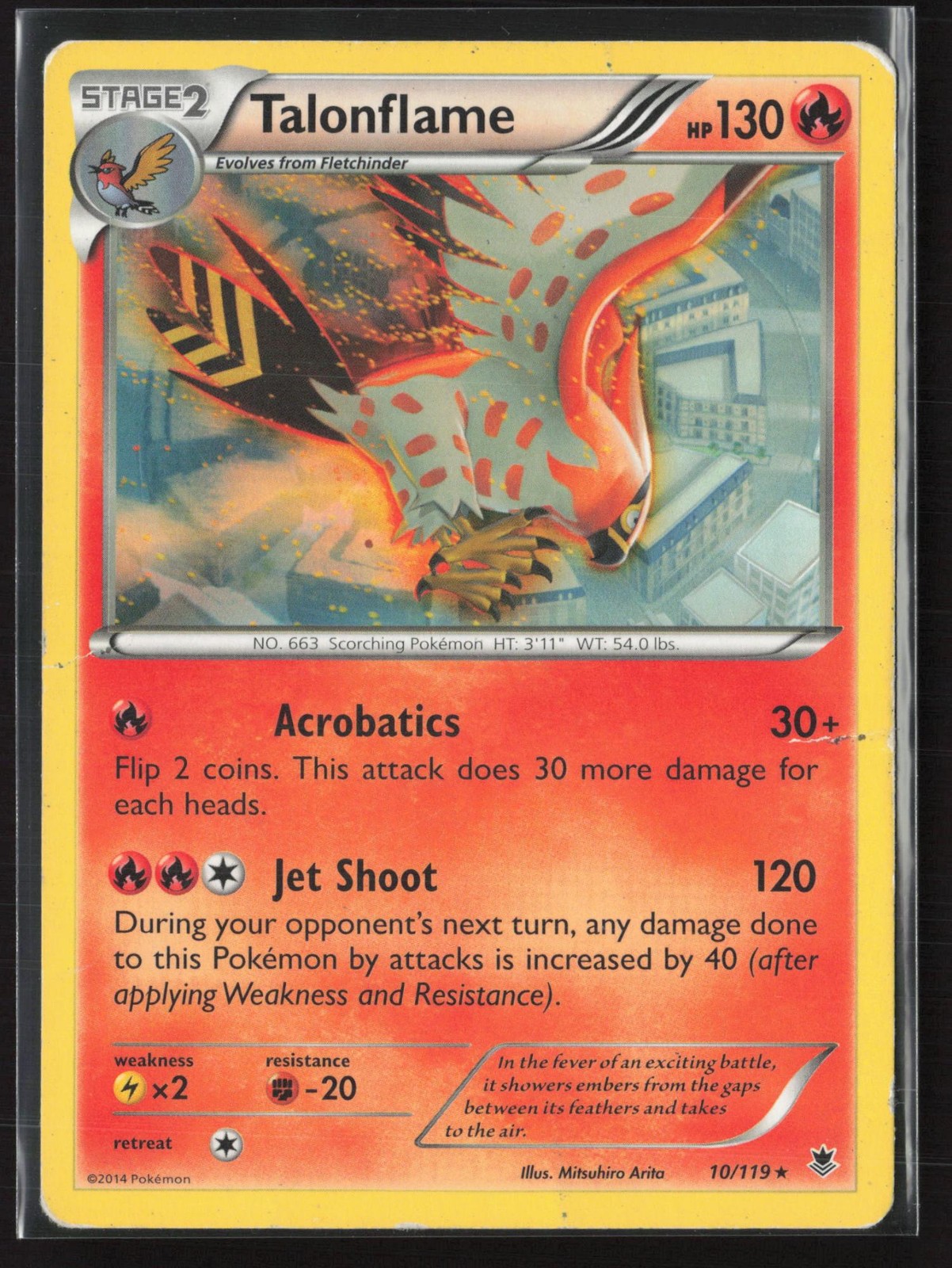 Talonflame 10/119 Rare Phantom Forces Pokemon Moderately Played