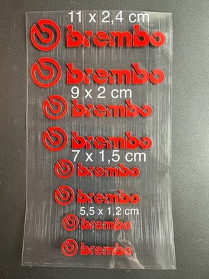 8x Brembo Bremssattel Sticker Aufkleber hitzebeständig - rot