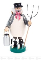 RäUchermann Bauer Mit Kuh Und Mistgabel Bxhxt 13,5 Cmx22 Cmx13,5 Cm Neu