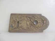 Vintage Brass Door Handle Lock Plate French Old Ornate Leaf