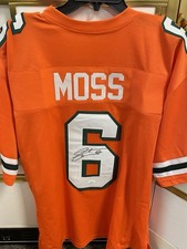 SANTANA MOSS SIGNED MIAMI HURRICANES JERSEY - AUTOGRAPH JSA COA / SIZE: XL