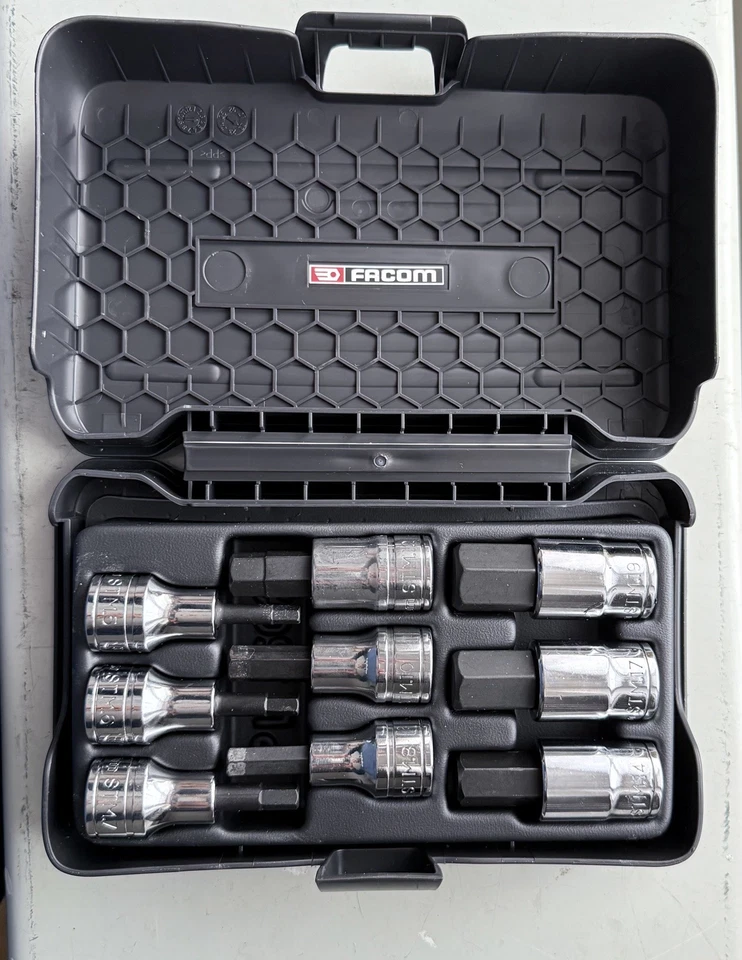 Facom France Tool STM.J9A 1/2" Drive Metric Hex Allen Bit Socket Set 5-19mm - Image 2 of 3