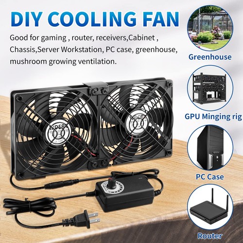 Server Cooling 2 x 120mm Big Airflow Computer Fan 110V-240V with AC ...