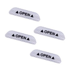 4PCS Car Door Open Reflective Stickers, Night Visibility Auto Safety white