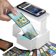 MTG Card Scanner Stand for Manabox, Adjustable Phone Holder, Sloped Tray Trading