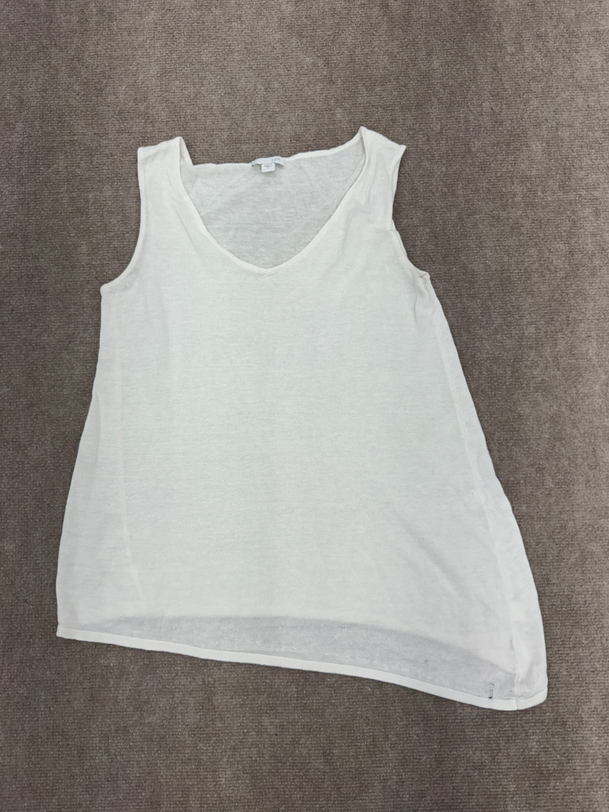 J Jill Solid White Sleeveless Basic Knit Tank Top… - image 1