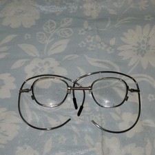 Vintage Industrial Wire Framed Glasses with Spring Nose Band Steampunk Optical
