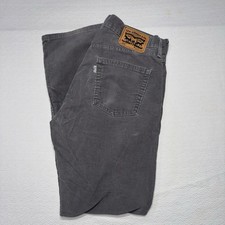 Levi's 514 Men  s Straight Leg Corduroy Pants Gray 34x32 Cotton Casual White Tab