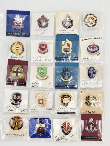 20 Different US Army ALPHA UNIT Crest DUI DI SH95