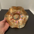 Vintage Fenton Marigold Carnival Glass Bowl Grapevine Pattern Home Decoration