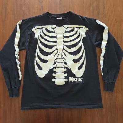 Vintage Misfits Long Sleeve Shirt Skeleton Glow In The Dark Size L Single Stitch