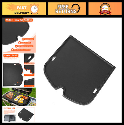 Cast Iron Griddle Plate for Portable Gas Grill - BBQ Cooking Accessory 13.57x12.