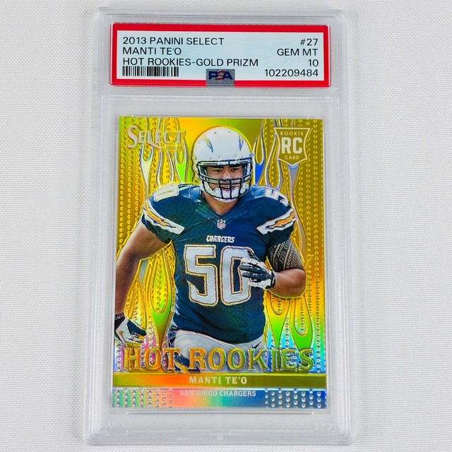 2013 Panini Select Manti Te'o Hot Rookies #27 Gold Prizm 4/10 PSA 10 Gem Mint