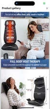 Zyllion Shiatsu Neck and Back Massager with Heat for Chair - 3D Electric Full Bo