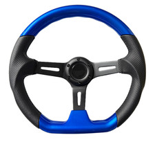 BLAUES D2 GESCHIRRTES SPORTLENKRAD 350mm 6x70mm FÜR LAND ROVER