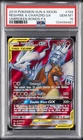 2019 POKEMON SUN & MOON UNBROKEN BONDS FULL ART/RESHIRAM & CHARIZARD GX PSA 10